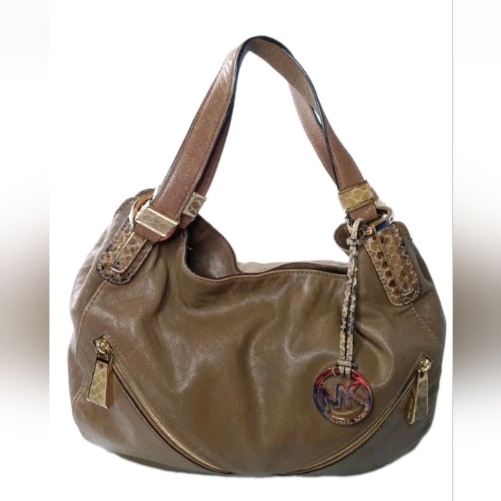 Michael Kors Leather Shoulder Tote Large Handbag Retail $375